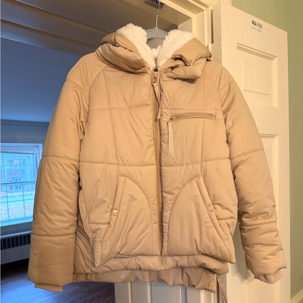 Avec Les Filles Beige Puffer Jacket